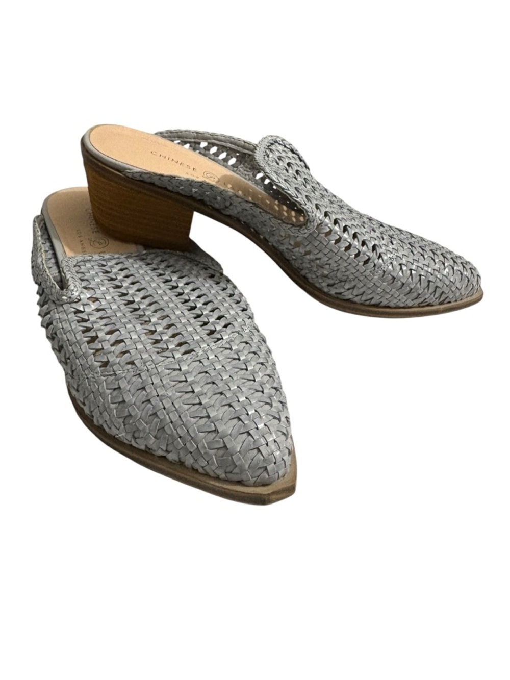 Chinese Laundry Gray Woven Slip-On Mayflower Mule. Size 8/38.5